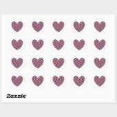 Oranje en Blauw Hart Ronde Sticker (Vel)