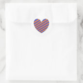 Oranje en Blauw Hart Ronde Sticker (Tas)