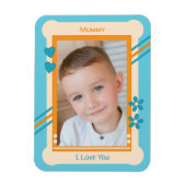 Oranje en blauw houden van je mama foto magneet (Verticaal)