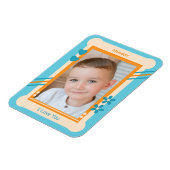 Oranje en blauw houden van je mama foto magneet (Linkerzijde)