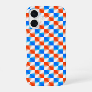 Oranje en blauw iPhone 16 hoesje