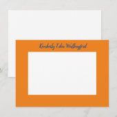 Oranje en blauw Klassieke gepersonaliseerde platte Kaart (Voorkant / Achterkant)