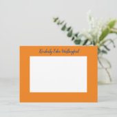 Oranje en blauw Klassieke gepersonaliseerde platte Kaart (Staand voorkant)
