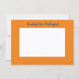 Oranje en blauw Klassieke gepersonaliseerde platte Kaart