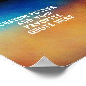 oranje en blauw leed voeg een citaat toe poster (Hoek)