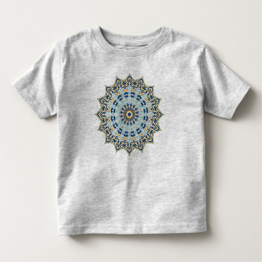 Oranje en blauw Mandala Kinder Shirts (Voorkant)