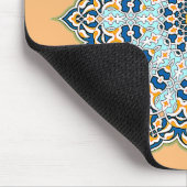 Oranje en blauw Mandala Mousepad Muismat (Hoek)