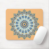 Oranje en blauw Mandala Mousepad Muismat (Met muis)