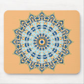 Oranje en blauw Mandala Mousepad Muismat (Voorkant)