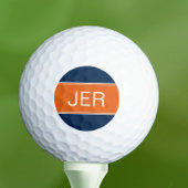 Oranje en blauw monogram Initiaal Persoonlijk Golf Golfballen