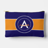 Oranje en blauw monogram op maat etui (Voorkant)