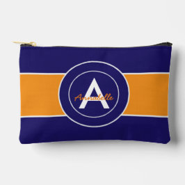 Oranje en blauw monogram op maat etui