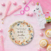 Oranje en blauw Oerfmeeuw Inspirerend huwelijk Papieren Bordje (Feest)