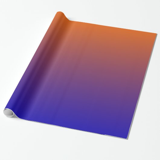 Oranje en blauw omslagpapier cadeaupapier (Uitgerold)