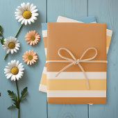  Oranje en blauw Oranje Retrostripes Inpakpapier Vel