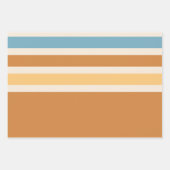 Oranje en blauw Oranje Retrostripes Inpakpapier Vel (Voorkant 3)