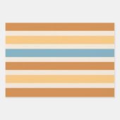 Oranje en blauw Oranje Retrostripes Inpakpapier Vel (Voorkant 2)