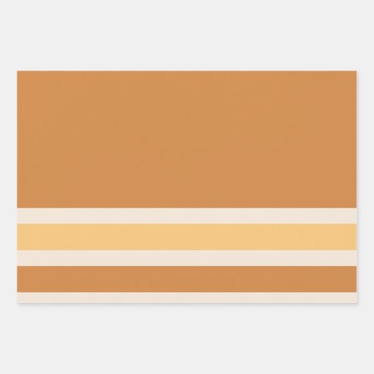  Oranje en blauw Oranje Retrostripes Inpakpapier Vel (Voorkant)