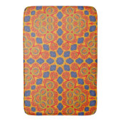 Oranje en blauw patroon badmat (Voorkant Verticaal)