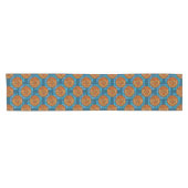 Oranje en blauw patroon korte tafelloper (Horizontaal)