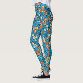 Oranje en blauw patroon leggings (Links)