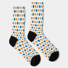 Oranje en blauw patroon sokken