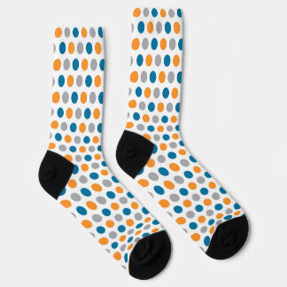 Oranje en blauw patroon sokken