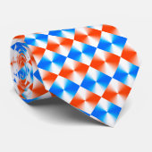Oranje en blauw patroon stropdas (Opgerold)