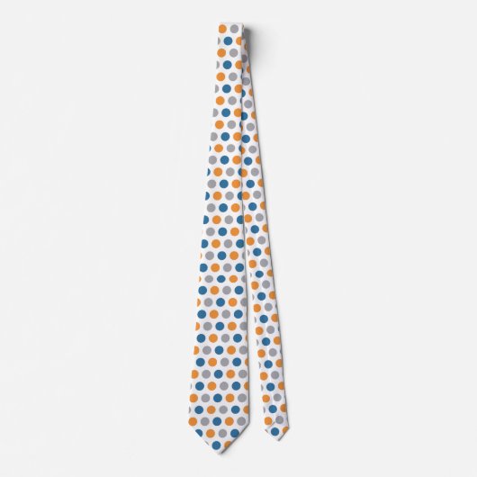 Oranje en blauw patroon stropdas (Voorkant)