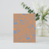 Oranje en blauw Perzisch Star Mandala Pattern Briefkaart (Staand voorkant)