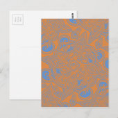 Oranje en blauw Perzisch Star Mandala Pattern Briefkaart (Voorkant / Achterkant)