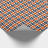 Oranje en blauw portief cadeaupapier (Hoek)