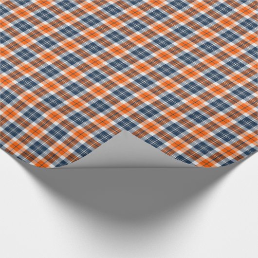 Oranje en blauw portief cadeaupapier (Hoek)