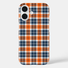 Oranje en blauw portief iPhone 16 hoesje