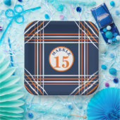 Oranje en blauw thema Papier Bord (Feest)