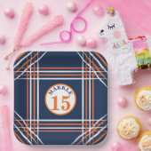 Oranje en blauw thema Papier Bord (Feest)