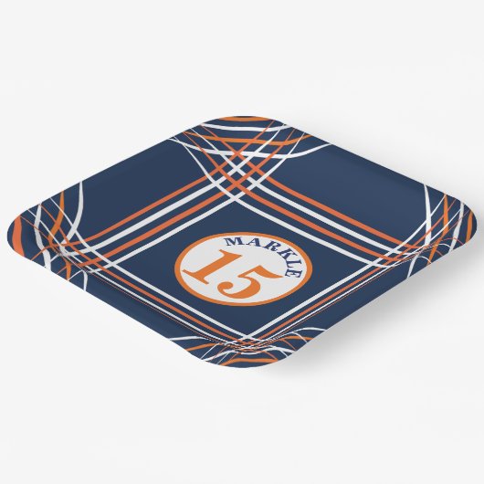 Oranje en blauw thema Papier Bord (Gebogen)