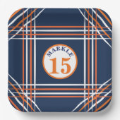 Oranje en blauw thema Papier Bord (Voorkant)