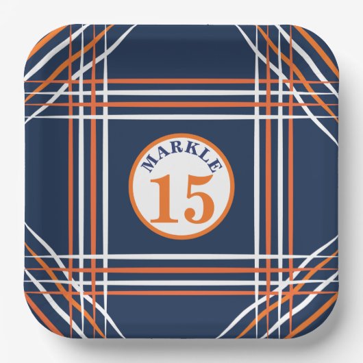 Oranje en blauw thema Papier Bord (Voorkant)