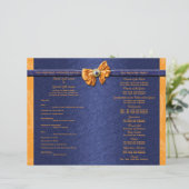 Oranje en blauw trouwprogramma (Staand voorkant)