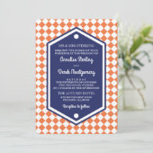 Oranje en blauw | Uitnodiging tot weduwschap op af (Staand voorkant)