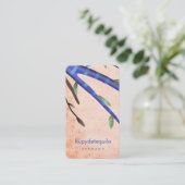 Oranje en blauw visitekaartje (Staand voorkant)