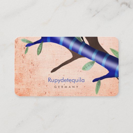 Oranje en blauw visitekaartje (Achterkant)