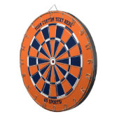 Oranje en blauwe aangepaste tekstpoorten in Chicag Dartbord (Voorkant Rechts)