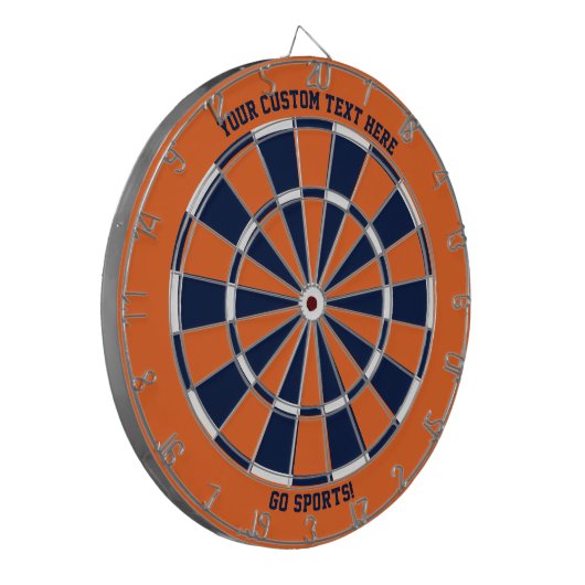 Oranje en blauwe aangepaste tekstpoorten in Chicag Dartbord (Voorkant Links)