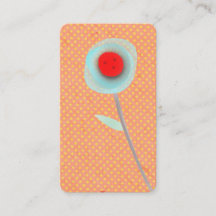 Oranje en blauwe bloem gele polka stippen