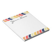 Oranje en blauwe Chevron Geometrische Design Kleur Notitieblok (Schuin)