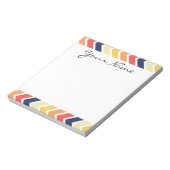Oranje en blauwe Chevron Geometrische Design Kleur Notitieblok (Linkerzijde)