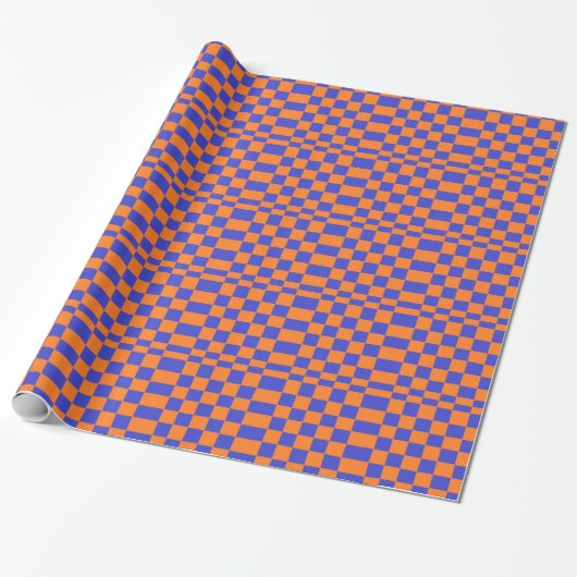 Oranje en blauwe controleurs cadeaupapier (Uitgerold)
