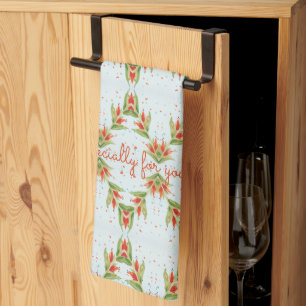 Oranje en blauwe designer waterverf Kitchen Towel Theedoek